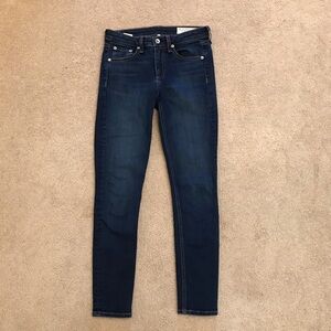 Rag and Bone Cate Mid Rise Skinny Jeans Womens Size 0 Waist 24 Dark Wash Blue